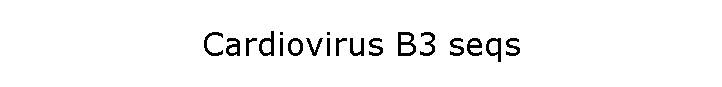 Cardiovirus B3 seqs